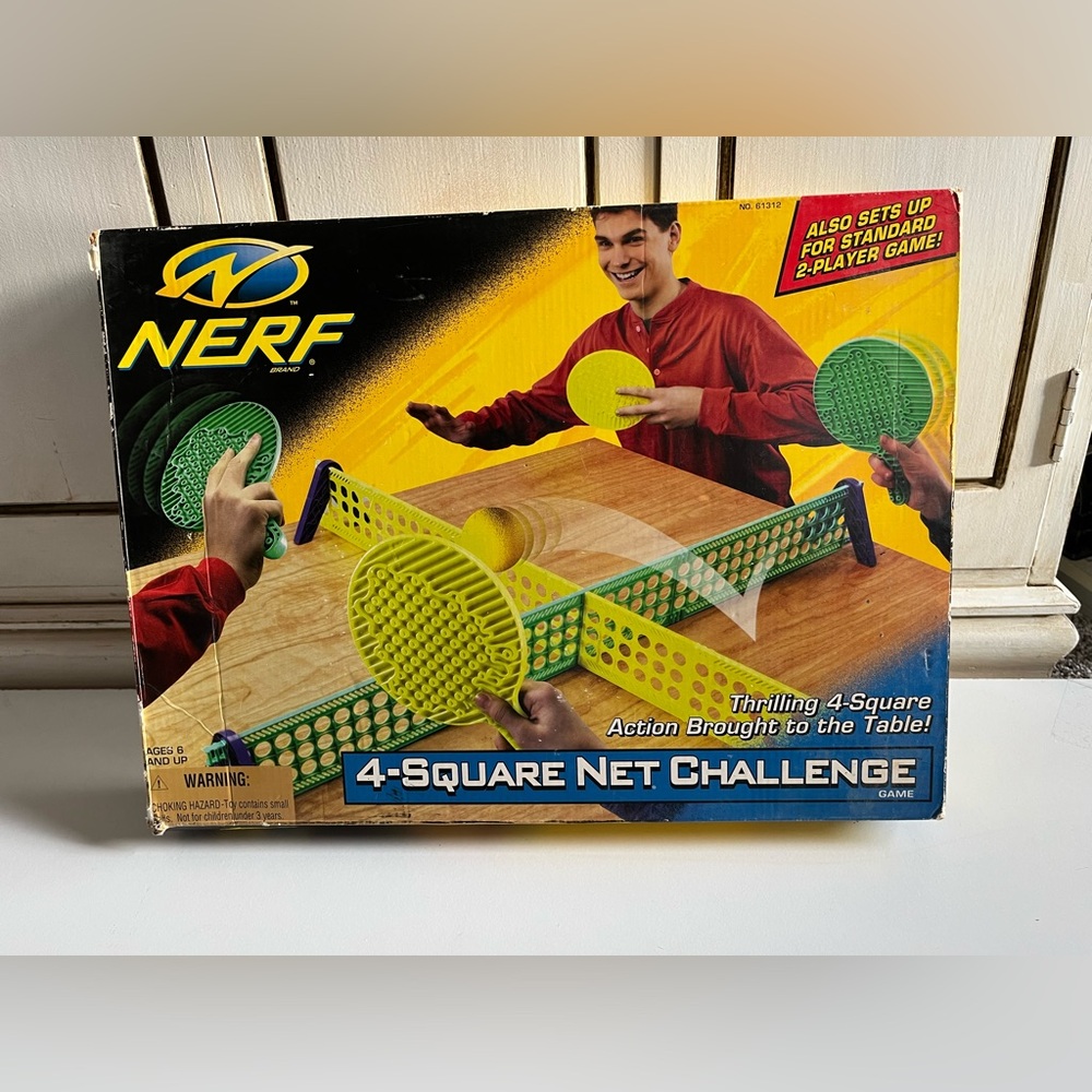 Vintage ‘98 Kenner Hasbro Nerf Sports Ping Pong 4-square Table Game